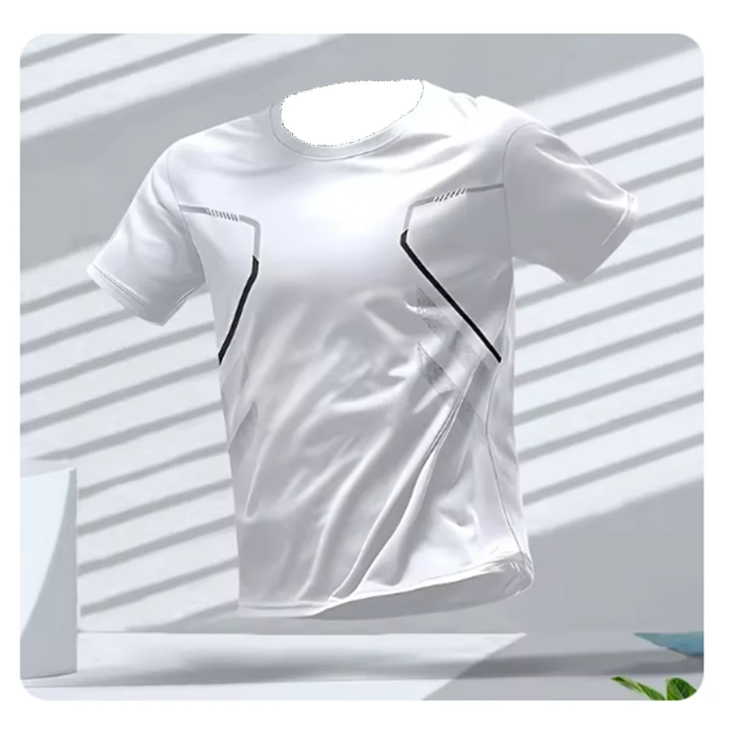

Мужская быстросохнущая дышащая футболка для бега с круглым вырезом и короткими рукавами, спортивная футболка для активных тренировок на открытом воздухе, детская футболка