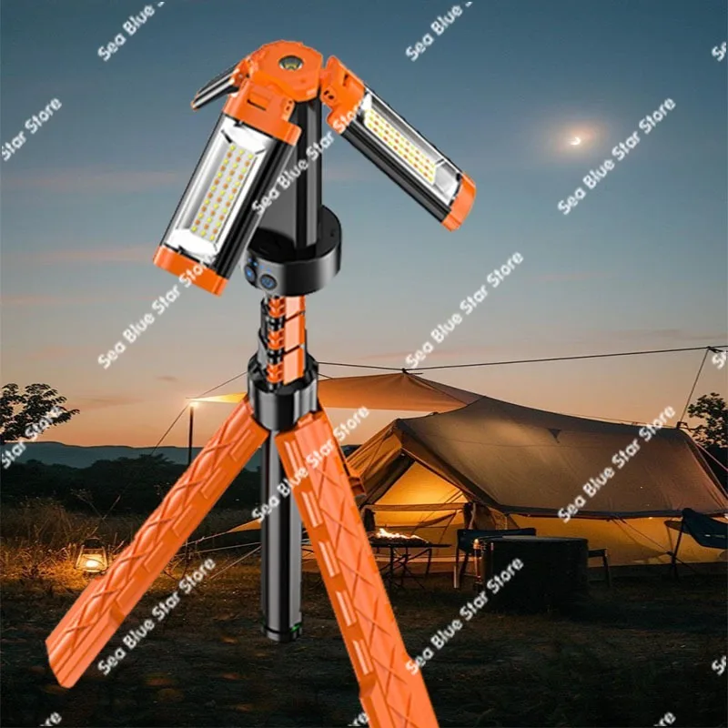 New Multifunctional Outdoor Camping Light with Bracket High Lumen Floodlight Outdoor Lighting Emergency Light Dew