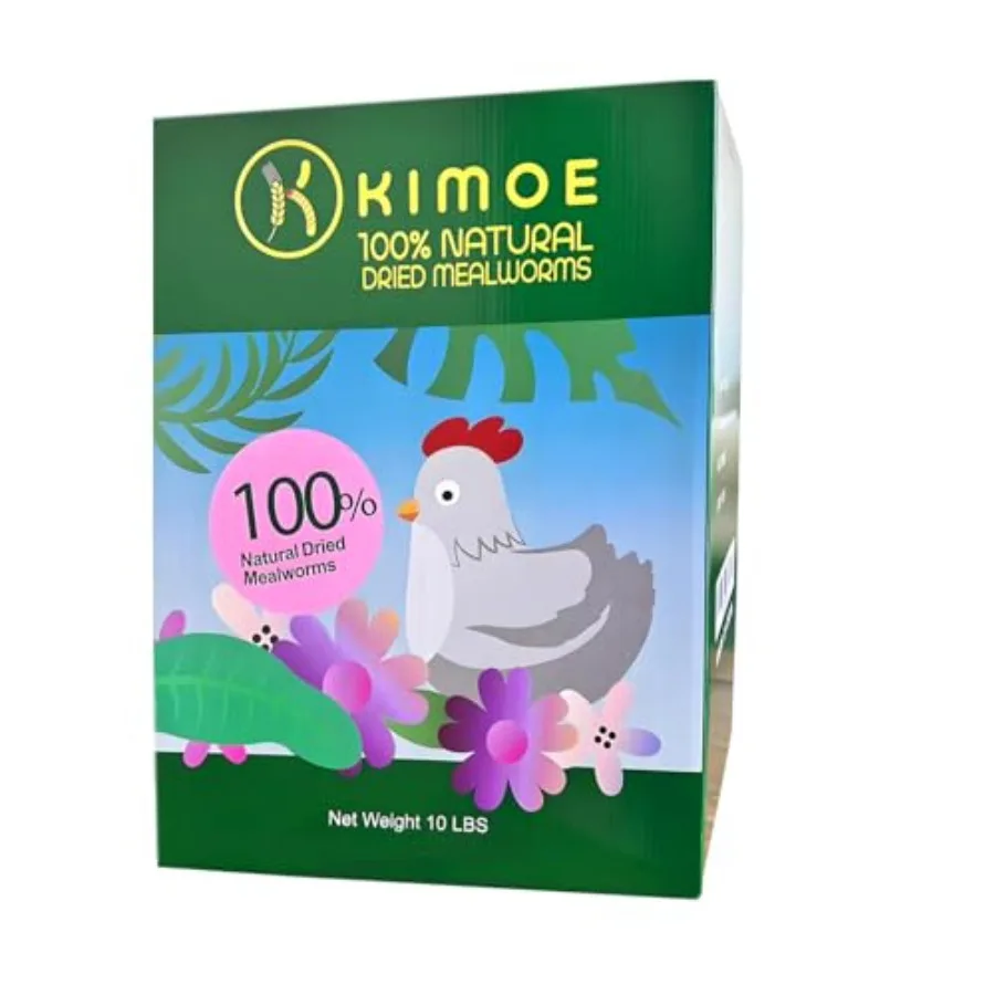 

Non-GMO Bulk Dried Mealworms 10LB Bag for Chickens Ducks and Wild Birds — 100% Natural High-Protein Feed to Boost Egg Productio
