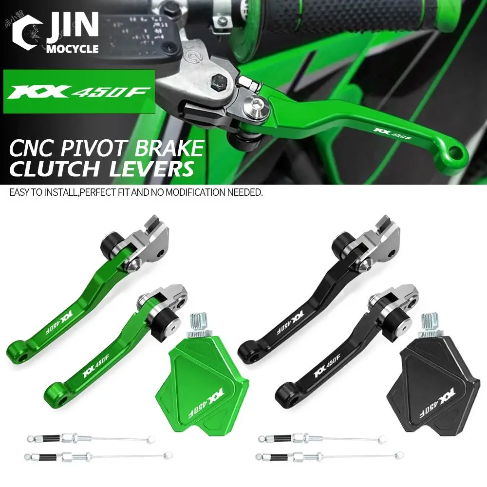 

Dirt Bike CNC Brake Clutch Levers Stunt Clutch Pull Cable Lever Replacement Easy System For KAWASAKI KX450F 2006-2012 2011 2010