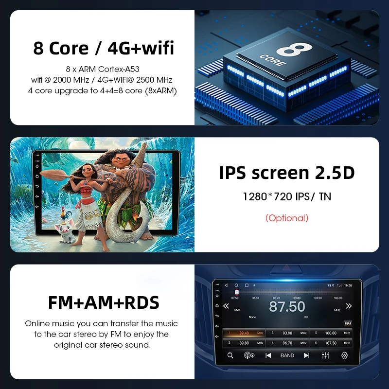 JMCQ 2Din 4G Android 12 Car Stereo Radio For Hyundai Creta ix25 2015-2019 Multimedia Video Player Navigation Head Unit Carplay