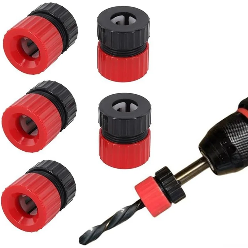 

A25F-For Woodworking Drill Bit Guide Stopper 5Pcs Adjustable Drill Depth Stop Collar Set 8-13Mm Plastic For DIY Projects