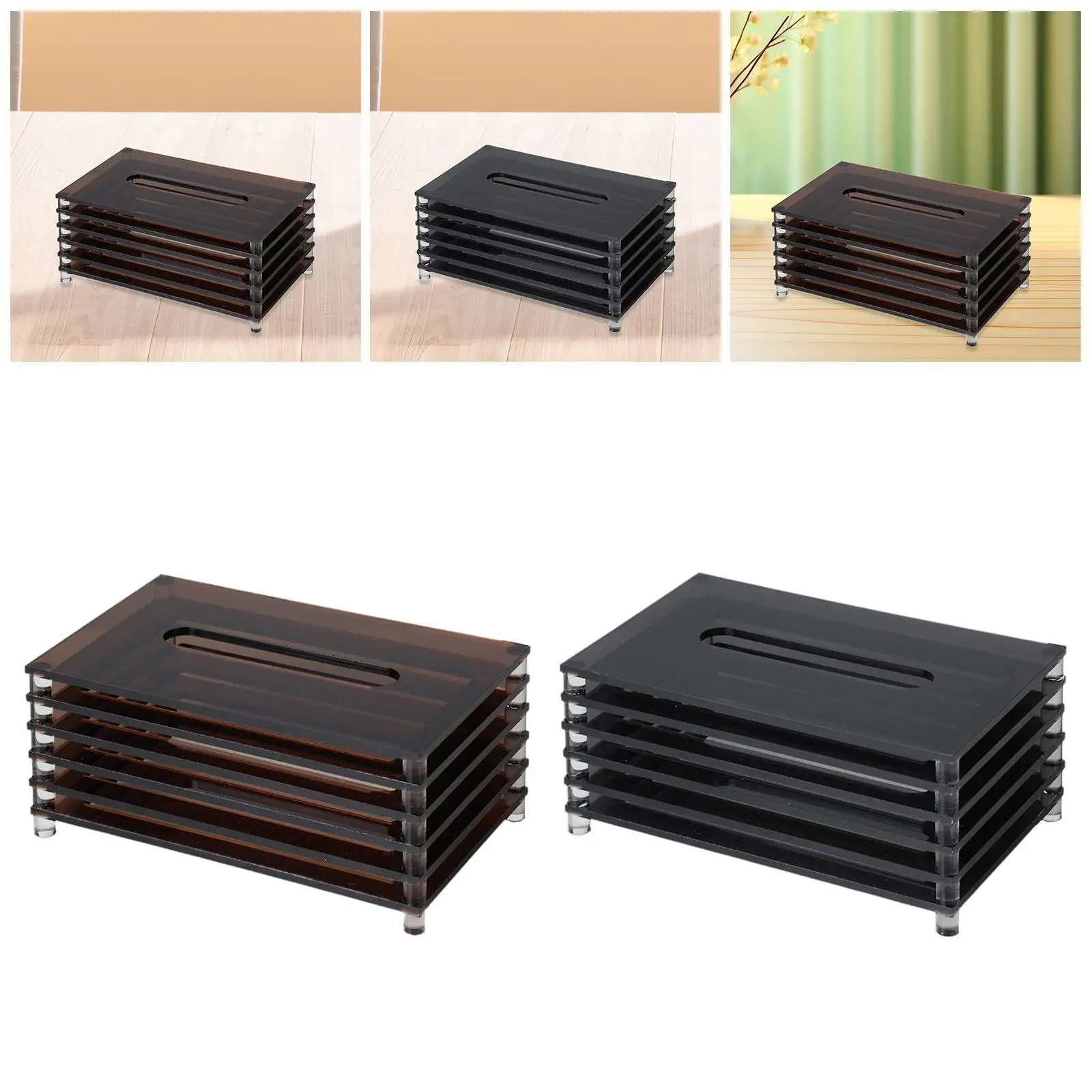 Napkin Box Holder Acrylic Tissue Box Cover for Toilet Washroom Living Room