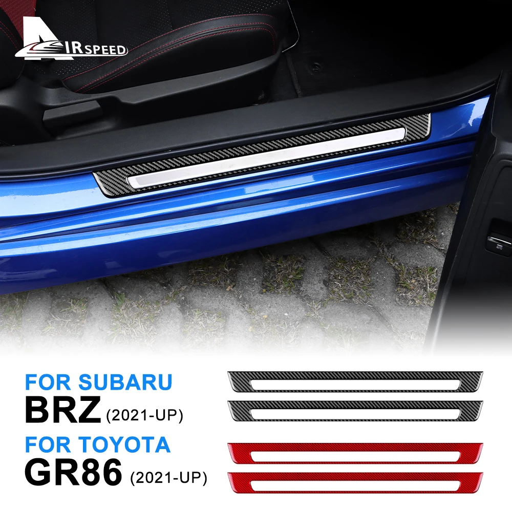 

Real Carbon Fiber Sticker For Subaru BRZ Toyota GR86 2021 2022 2023 2024 Threshold Strip LHD RHD Door Sill Strip Protector Trim