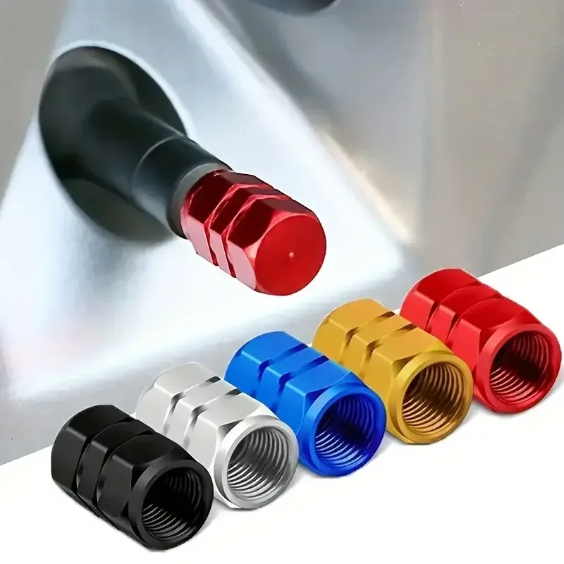 

4Pcs Aluminum Alloy Car Wheel Tire Valve Caps Tyre Rim Stem Covers Airdust Waterproof For Automobiles Motorcycles Accessories
