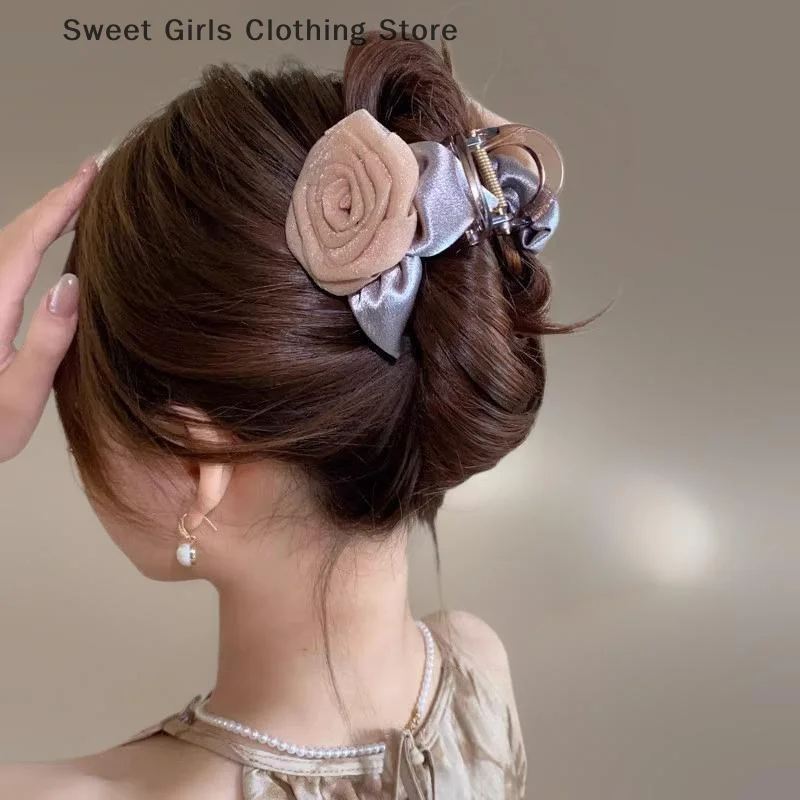 

Sleek Adaptable Bud Hair Clip for Women Young ladies Classy Rose Shark Clip Chic Hairpieces Presents.