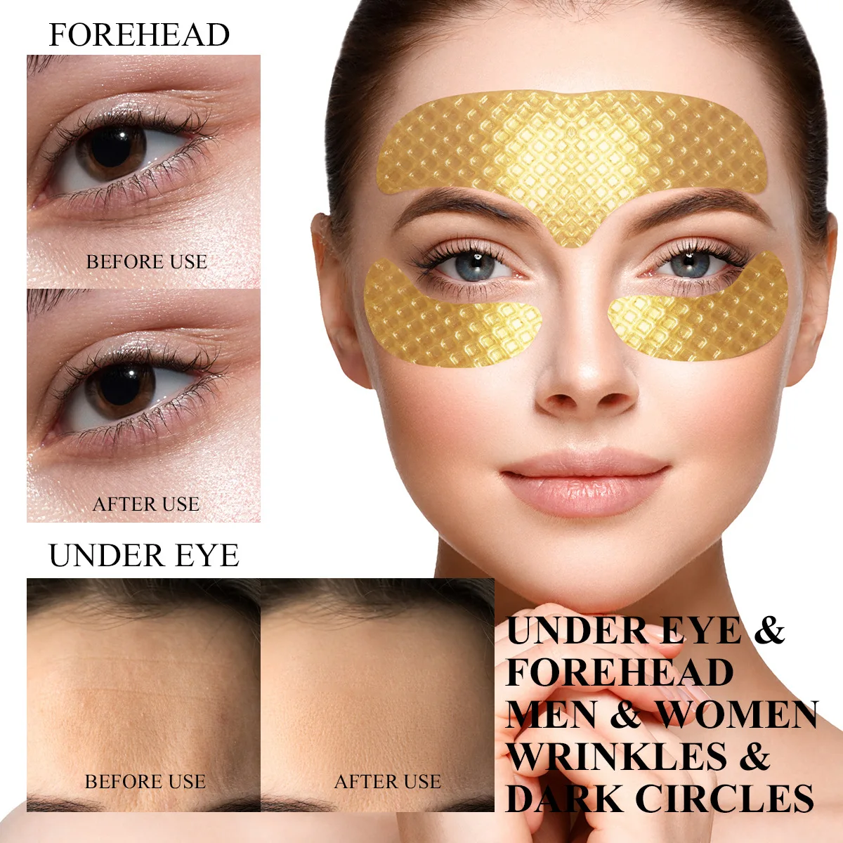 

24K Gold Collagen Patch for Diminishing Fine Lines, Moisturizing, and Firming Skin