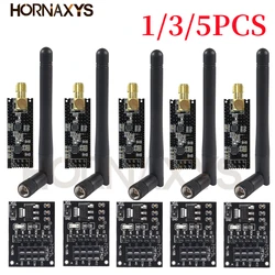 Transceptor inalámbrico de 5 piezas NRF24L01 + PA + LNA, módulo transceptor RF de 2,4G y 1100m con antena y adaptador de ruptura con 3,3 V, NRF24L01