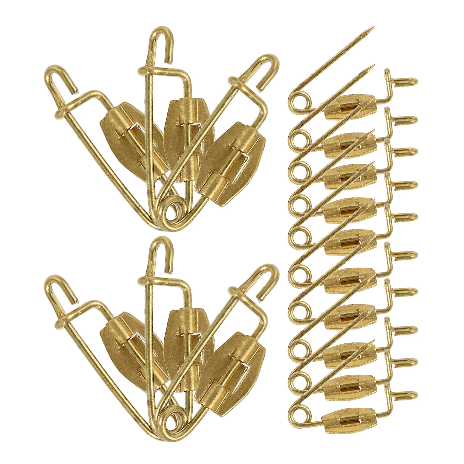 

50pcs P-shaped 20mm Badge Safety Pin For Crafting Safety Pins Gold Tone Metal Badge Base Crafting Supplies Durable Secure