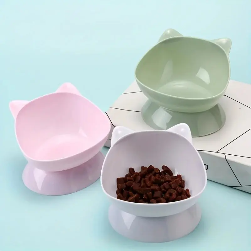 High Foot Pet Bowl Detachable and Washable Plastic Combination Anti Tipping Drinking Water