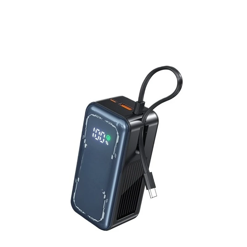 For iPhone Samsung Xiaomi 20000mah Power Bank PD 65W Fast Charging Built-in Cable External Large Battery Portable Charger