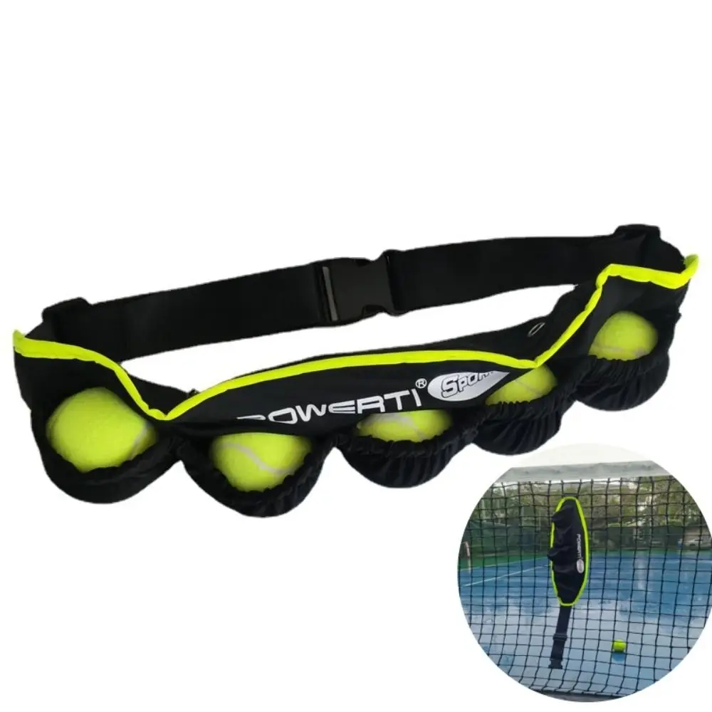 Adjustable Tennis Ball Bag Elastic Pouch Zippered Pocket Tennis Balls Holder Pickleball Racket Sports Waist Bag Tennis