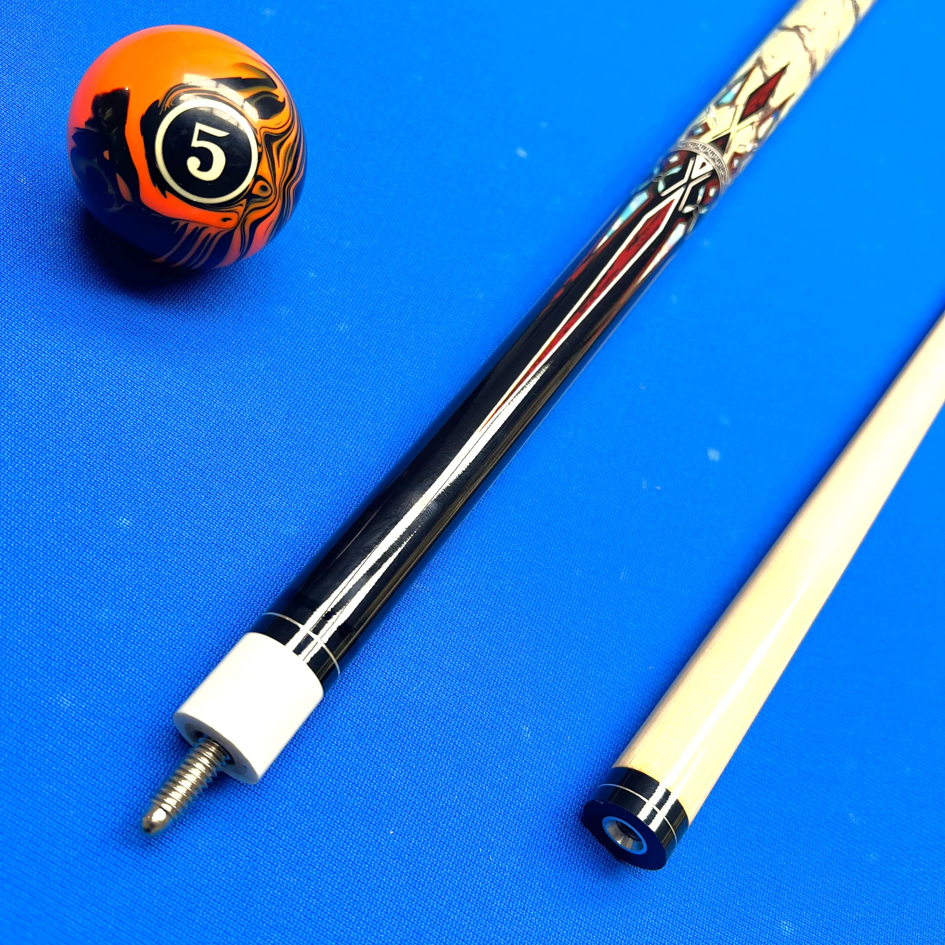 13.00mm Professional Pool Cue - Hard Maple Shaft, 1/2 Joint & Quick-Release Stainless Steel Lock