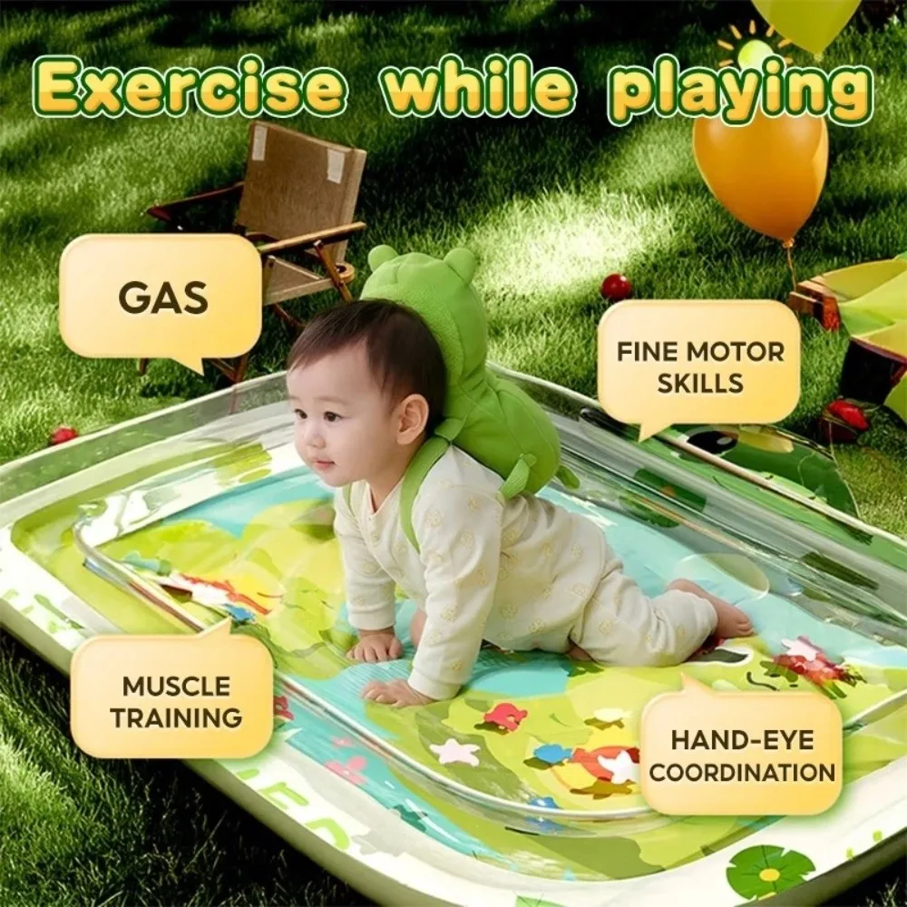 Nowa, urocza mata wodna dla niemowląt w kształcie żaby, dmuchana, do zabawy wewnątrz pomieszczeń, zabawki wodne, mata do zabawy, prezent