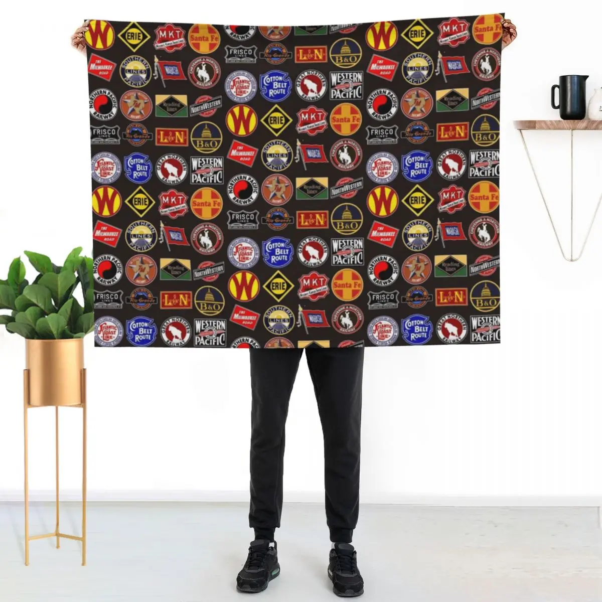 Vintage defunct Railroad Railway logos - Trains hobby Throw Blanket Nap Baby halloween Bed covers Summer Beddings Heavy Blankets
