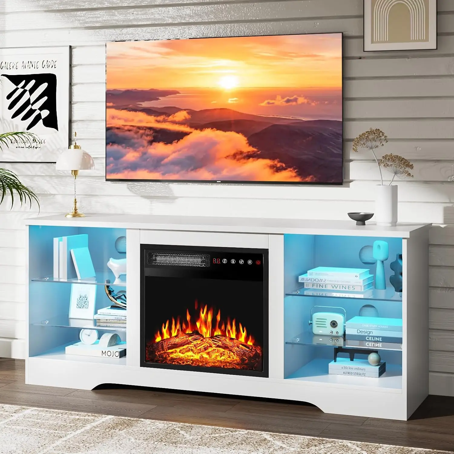 Fireplace TV Stand with 18