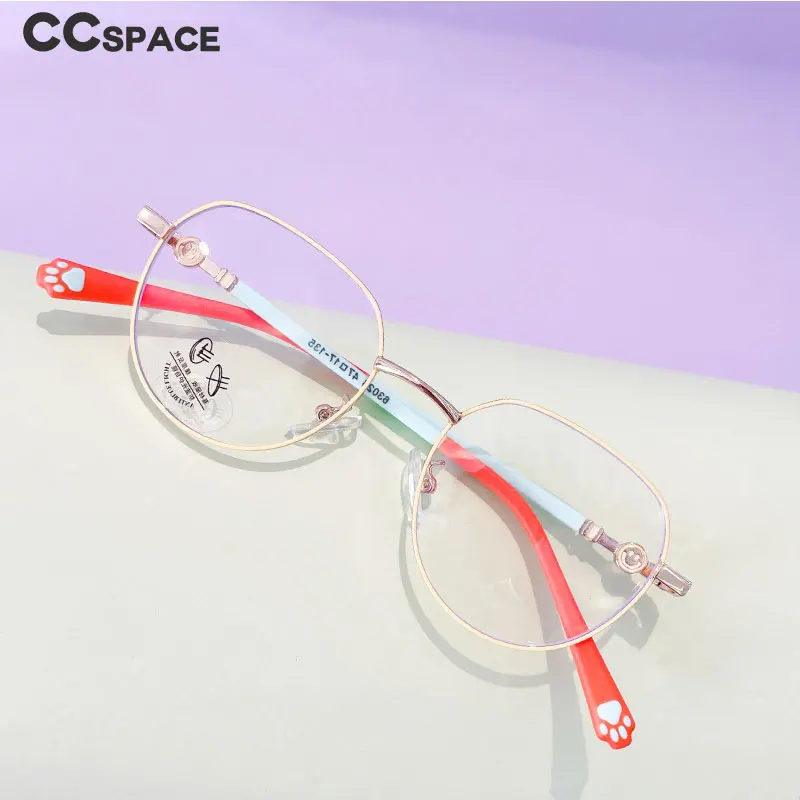 56564 New Fashion Metal Round Cat Claw Optical Glasses Frame for Kid Anti Blue Light Computer Glasses Myopia Glasses