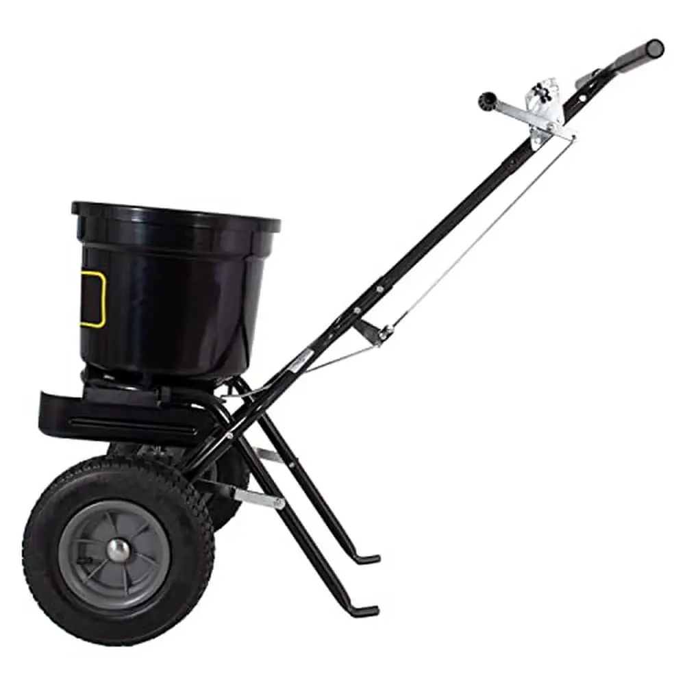 500 lb. Capacity Push Spreader with Side Deflector Kit & Hopper Grate Rust-Proof Hopper Control Material Flow Easy Maneuvering