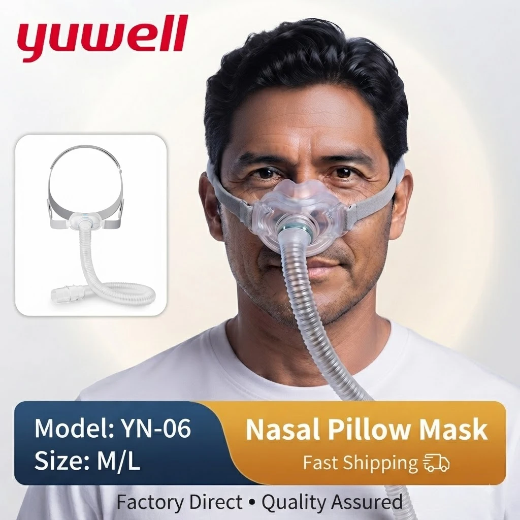 Yuwell YN06 CPAP Nose Mask Nasal Pillow Mask With Adjustable Headgear Comfortable Breath Anti-Snoring Sleep Apnea Mask Accessory