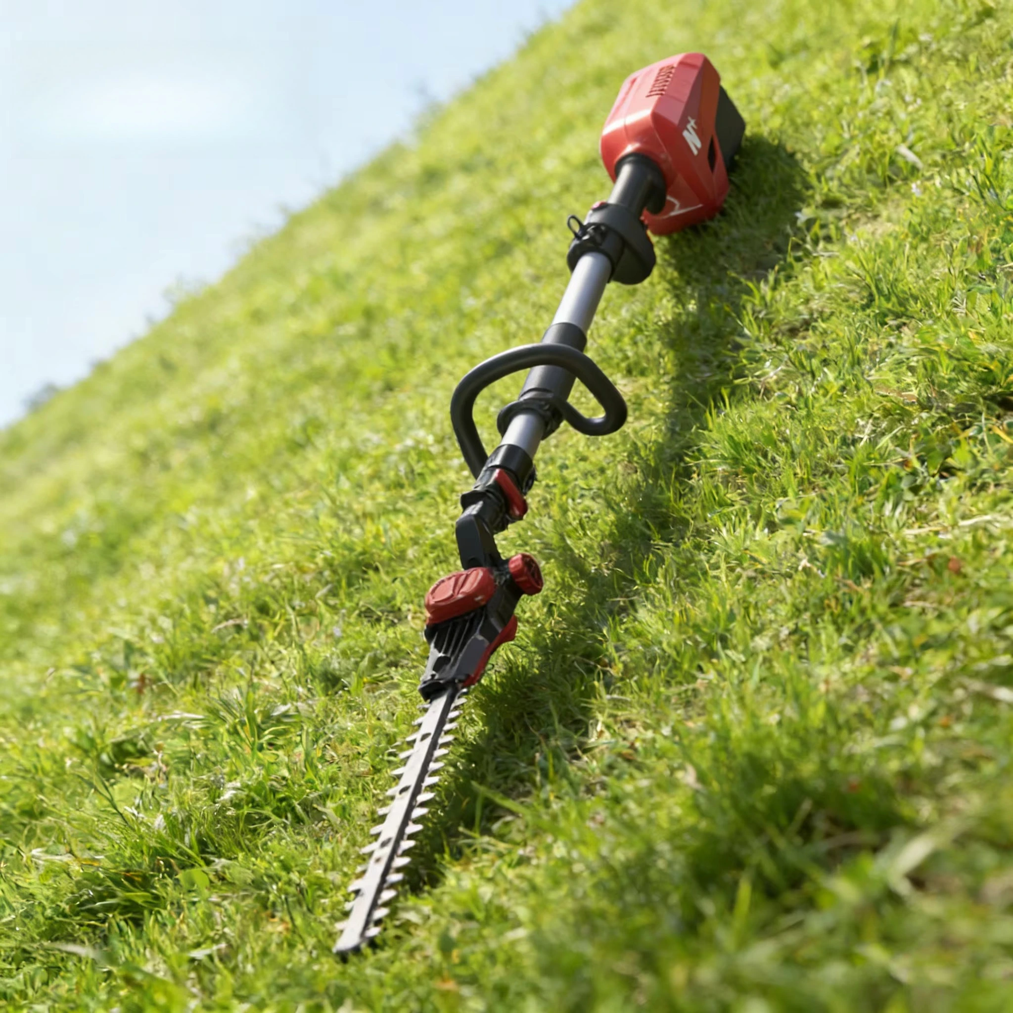 

Садовый электрический нож для живой изгороди, выдвижная стойка с длинным вылетом 135 ° Высокоэффективный триммер для живой изгороди с регулируемым углом быстрого резки