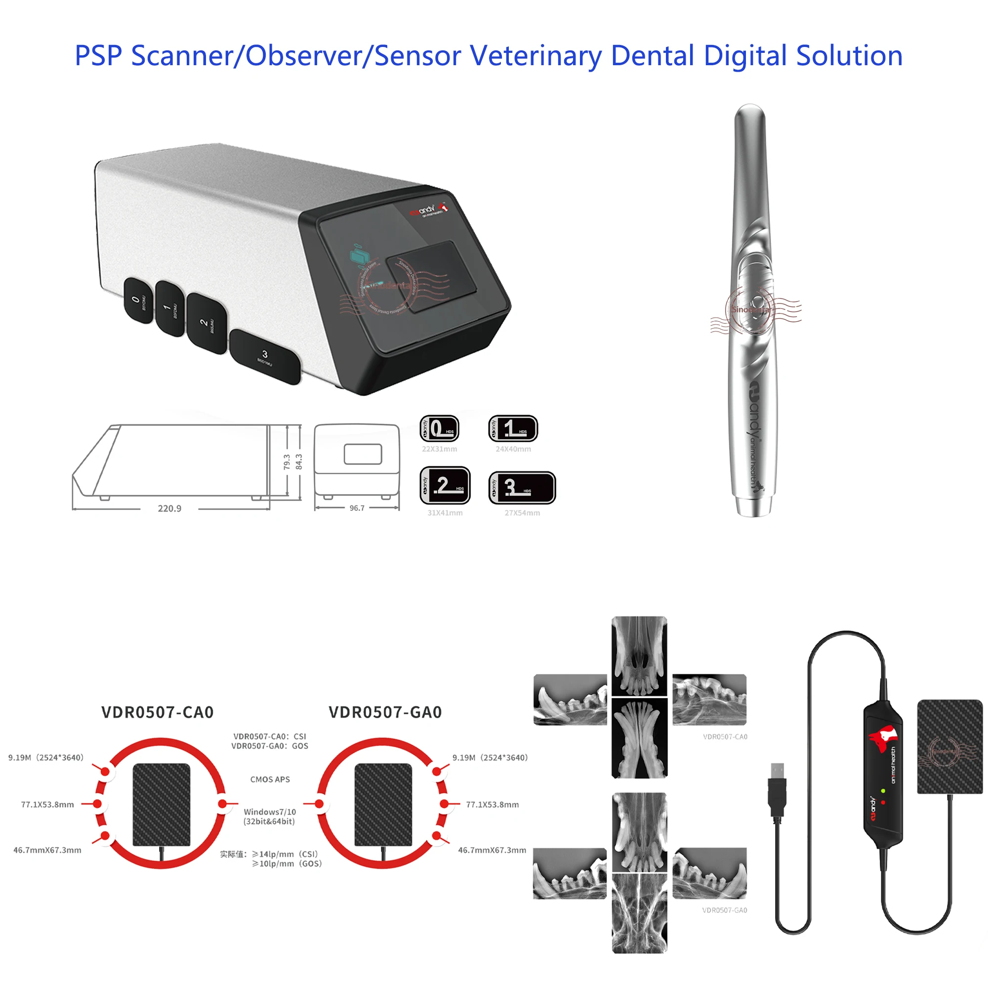 

Портативный ветеринарный сканер фосфорных пластин/датчик для обнаружения патологий/большой сенсор размера 4 VDR0507 VCR100 VCF100 для дентальной визуализации животных