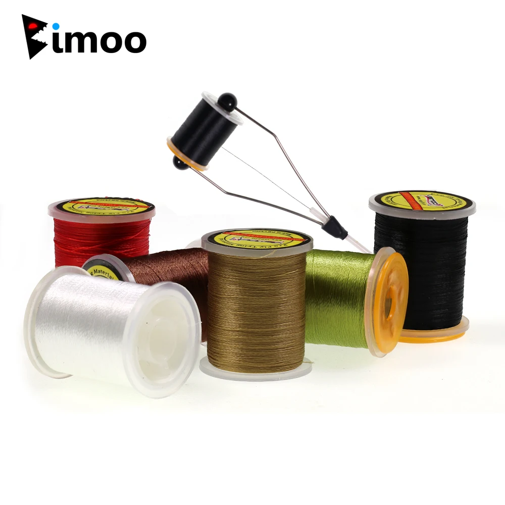 2PCS 50D Fly Tying Thread Floss For size 16 ~ 22 Flies Midge Nymph Fly Tying Material Olive WhiteRed Yellow with Standard Bobbin