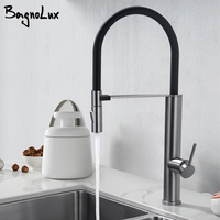 Gunmetal Kitchen Sink Faucet with Pull Out Sprayer, 360 Swivel Pull Down Water Hot And Cold Water Mixer Sink Tap
