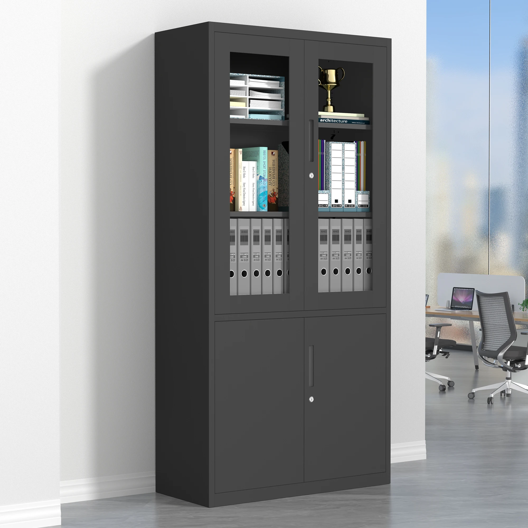 Combination lock filing cabinet Sand Texture Cabinet Metal  Steel  Customized Metal plastic black gold  handles shelf support