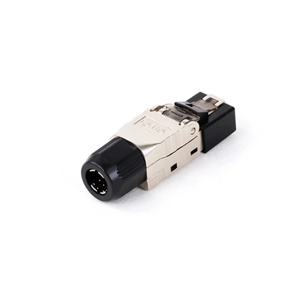 1pc STP Industrial Grade RJ45 CAT6A Ethernet Plug Network RJ45 8P8C Connector,Zinc Alloy Shielded Ethernet Termination Plug