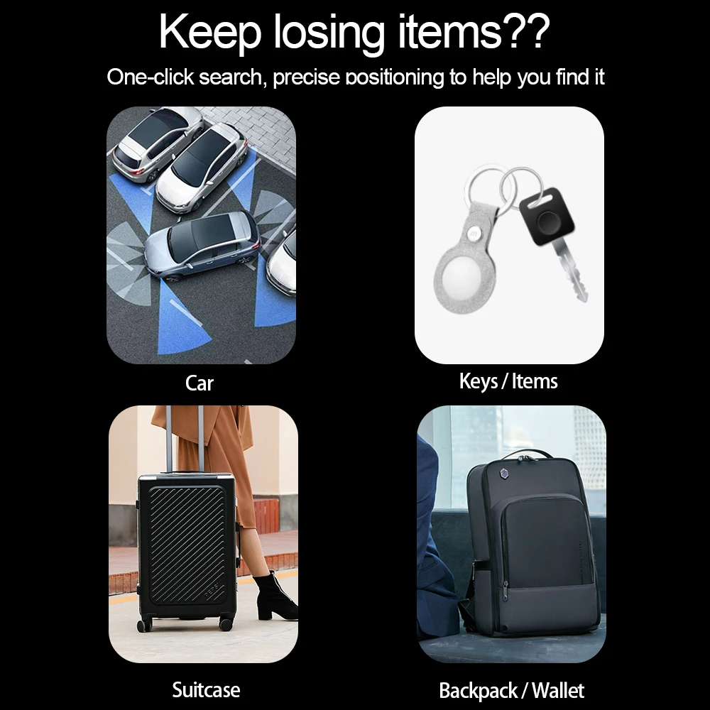 Rastreador GPS inteligente, Trabalhar com a Apple Find, My App ITag, Dispositivo Anti Lembrete Perdido, MFI Localizador, Chave do carro, Pet, Crianças Finder, 2pcs