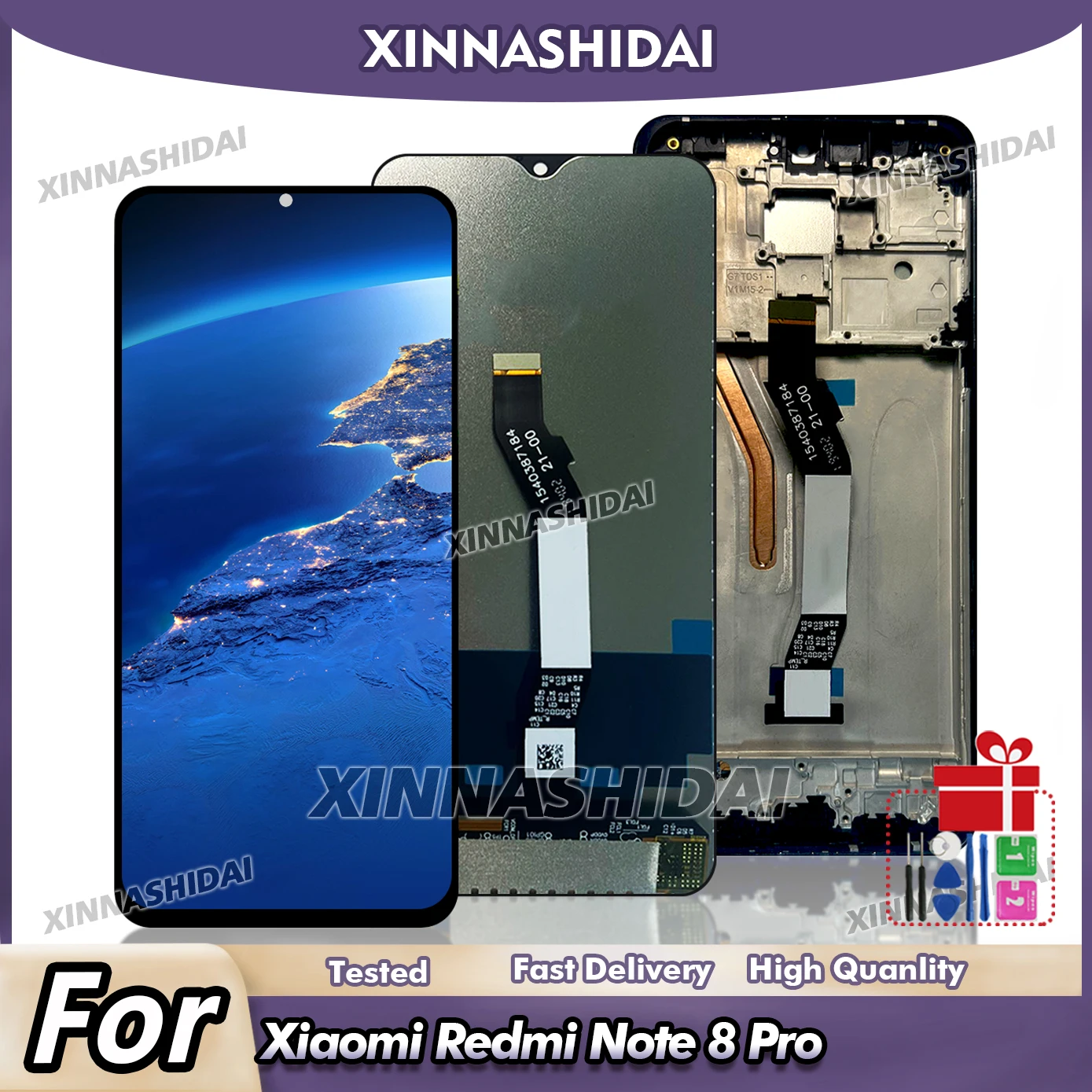 AAA+ LCD Display For Xiaomi Redmi Note 8 Pro LCD Display Touch Screen Replacement With Frame for M1906G7I