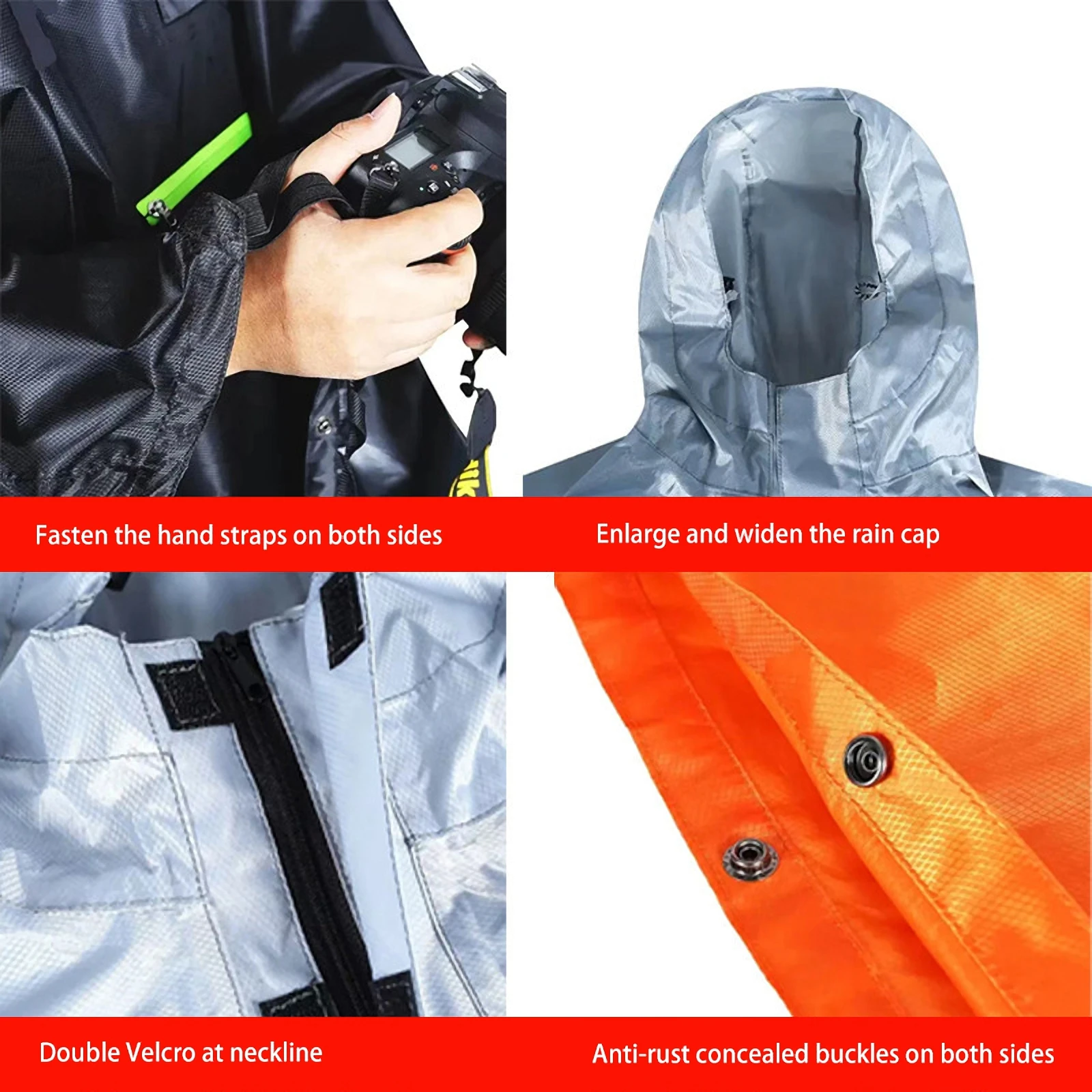 JQJK Rain Cape Adult Men Women Foldable Outdoor Rain Poncho for Hiking Bicycle Festival Polyester Poncho Waterproof Raincoat