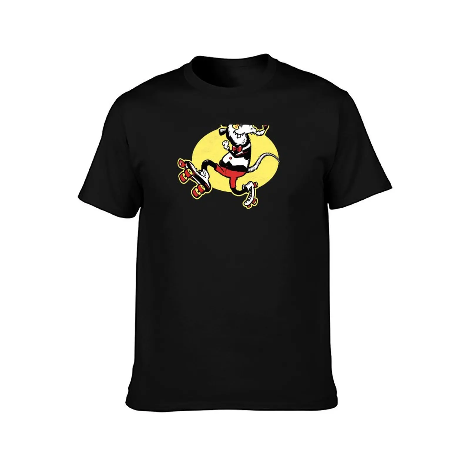 Roller-Skating Funky Rink Rat - Retro 60s 70s T-Shirt Summer Casual Cotton Tee Oversized Streetwear Tops Unisex Men Women
