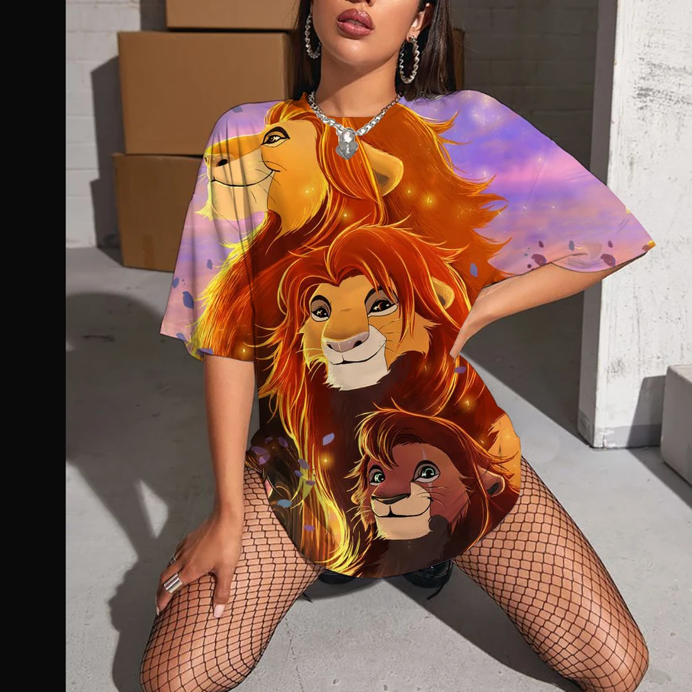 

Disney Summer Adult and Children Lion King T-shirt Cartoon Round Neck Top Tshirt Casual Clothing Daily Fashion Street Wear