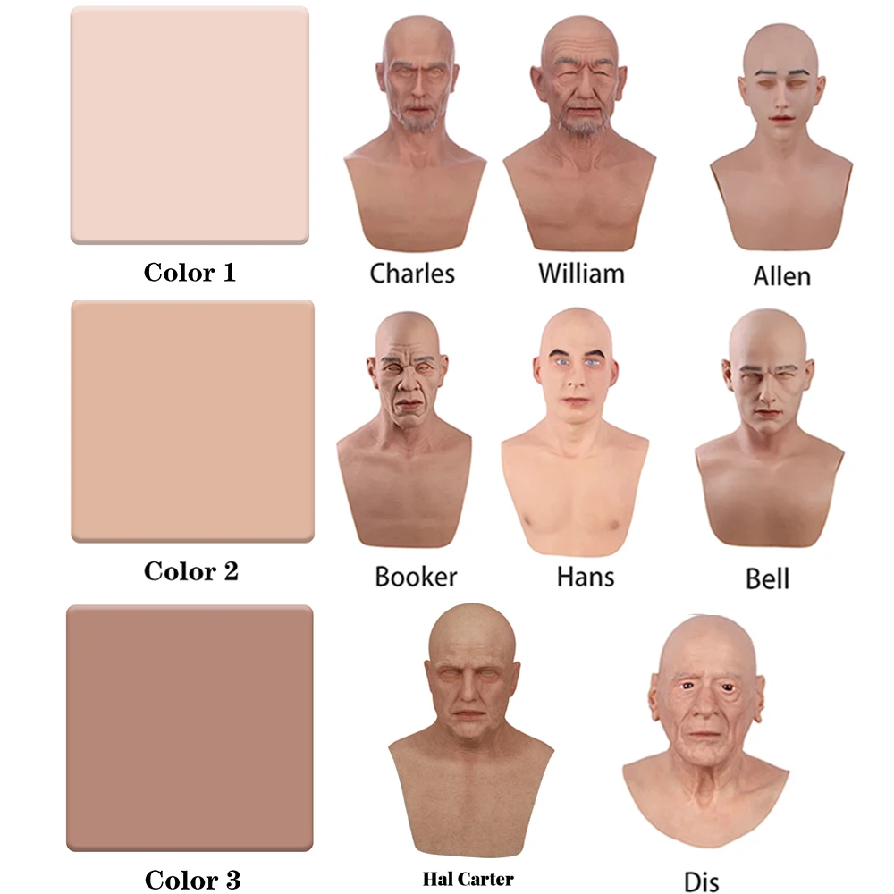 Crossdressing Soft Silicone Cosplay Costume Masks Props for Crossdresser Transvestite Halloween Men's silicone masks realistic