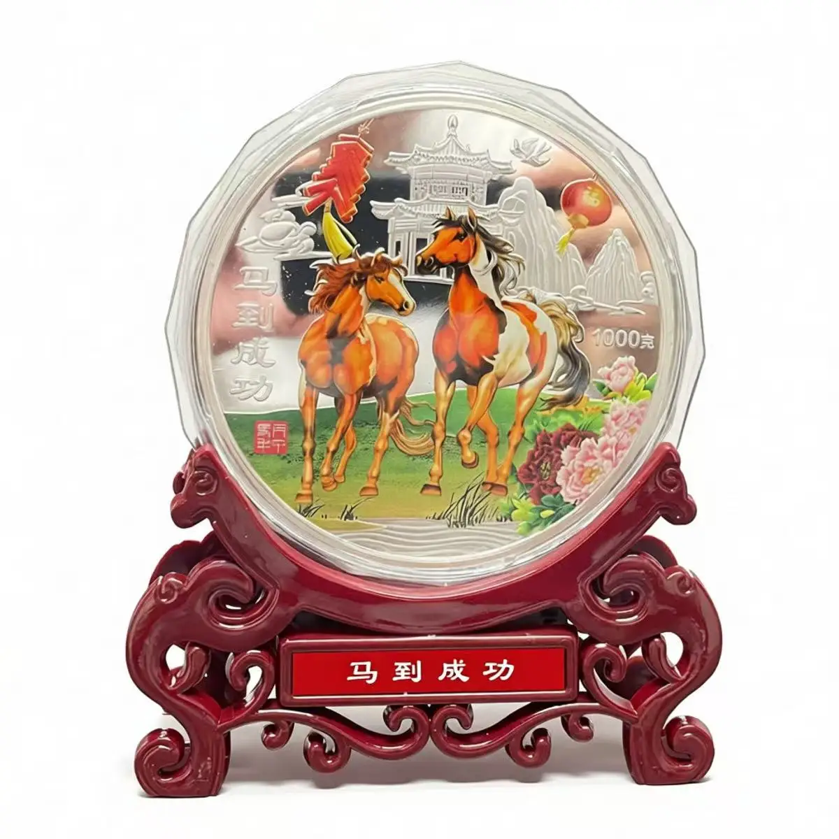 Rare 999 Shanghai Mint In color Silver Coin,Horse,2023,1kg (weight),free shipping