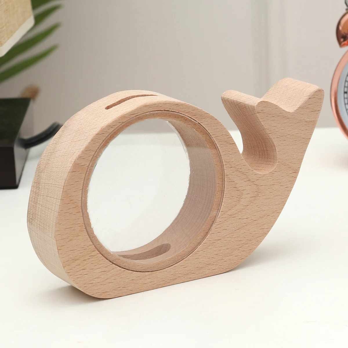 

Innovative Wooden Whale Shaped Money Box Transparent Acrylic Coin Bank for Kids and Family Gifts Piggy Bank Money Box for Kids