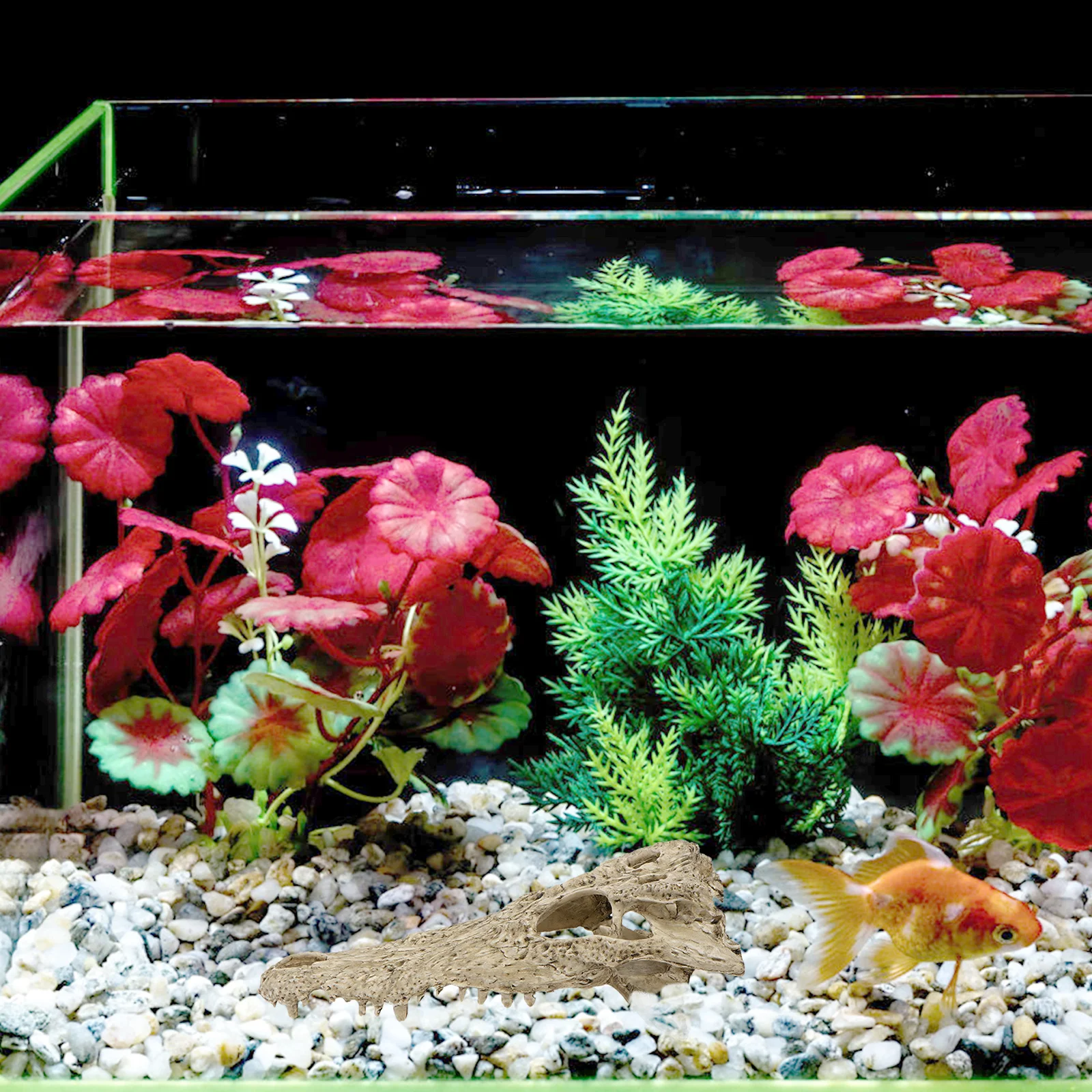 

1Pcs Resin Dinosaur Skull Miniature Aquarium Adornment Lifelike Micro Landscape Crafts Random Color Decor