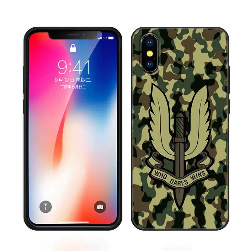 Camouflage Camo Army Phone Case For Apple iPhone 13 12 Mini 14 11 Pro XS Max XR X 8 7 6S 6 Plus SE 2022 2020 5S Soft Black Cover