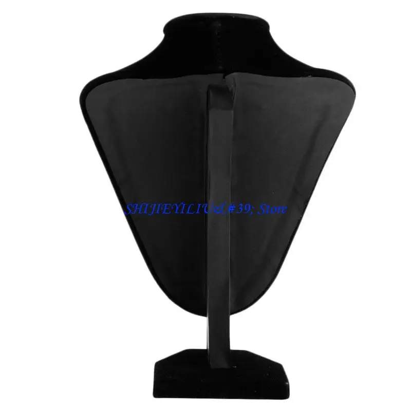 

E21F Necklace Pendant Chain Jewelry Bust Display Holder Stand Black