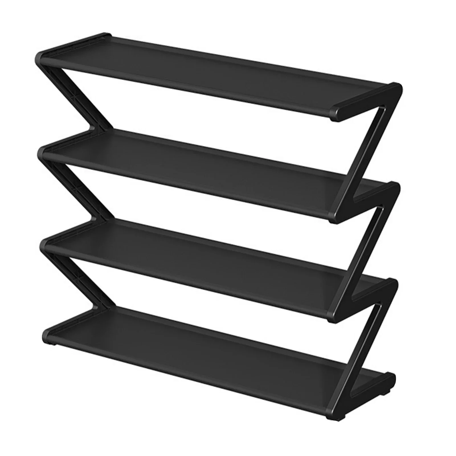 Z-Shape Shoe Rack with 4 Layer Easy Installation Sturdy Shoe Rack for Bedroom Floor