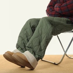 Men Velvet Thick Casual Wide Leg Pants Winter Mens Outerwear Fleece Warm Pants Men Loose Oversize Thermal Straight Trousers