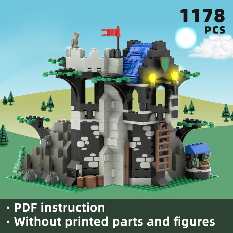 medieval ruined outpost bricks watch tower forest castle blocks outpost lookout tower moc	military beacon modular forest bricks