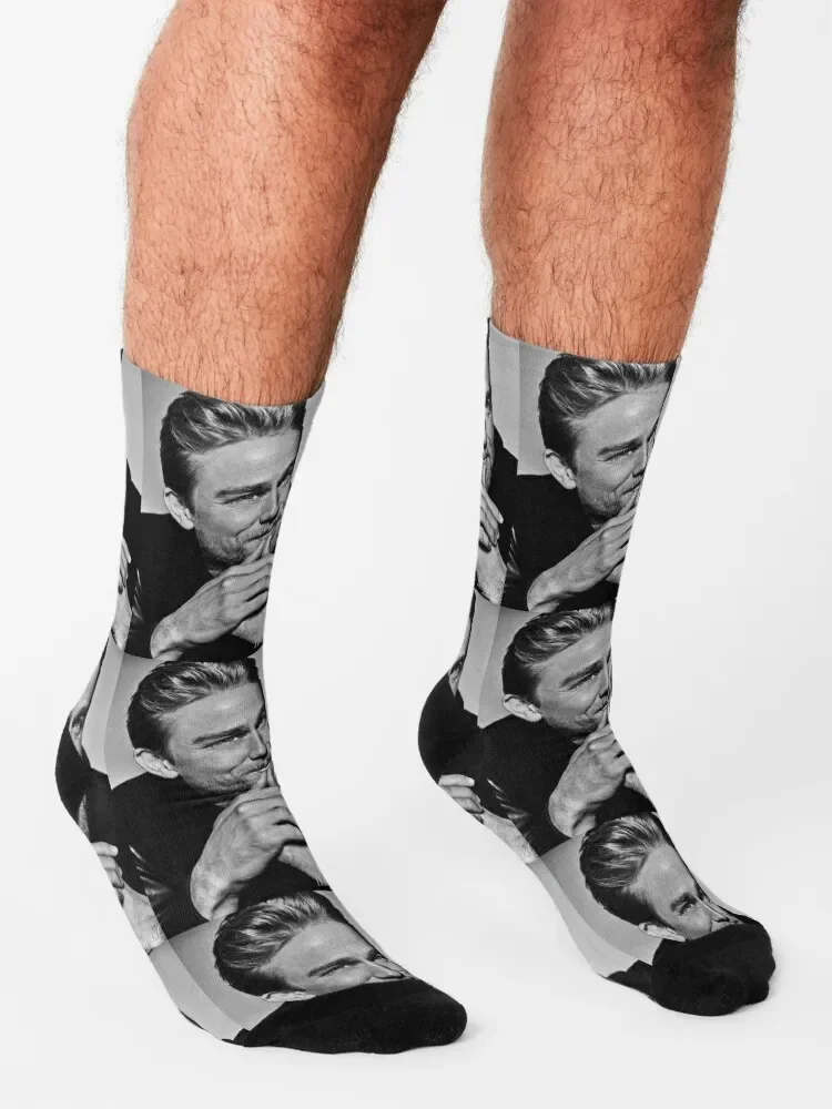 Calcetines de compresión para hombre y mujer, medias deportivas de marca de diseñador, regalo de Navidad, charlie hunnamen