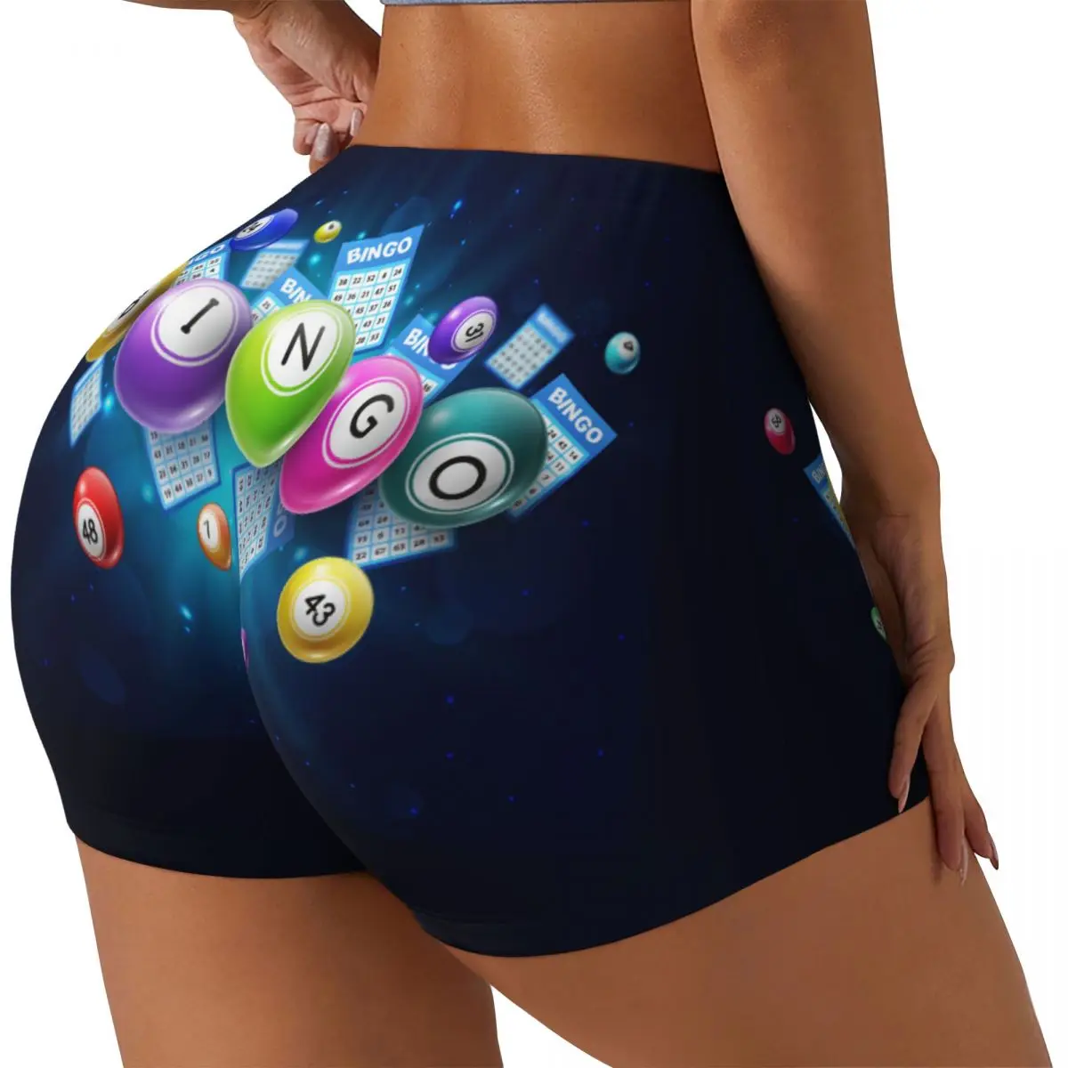 Custom Hot Game Bingo Running Volleyball Gym Shorts Women Athletic Workout Yoga Shorts