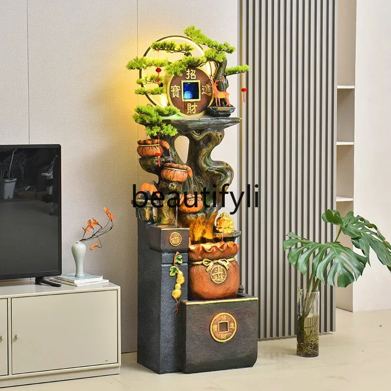 03 Lucky for wealth and treasure, rockery  fountain, fish tank decoration, floor-to-ceiling ornaments, office entrance, gift