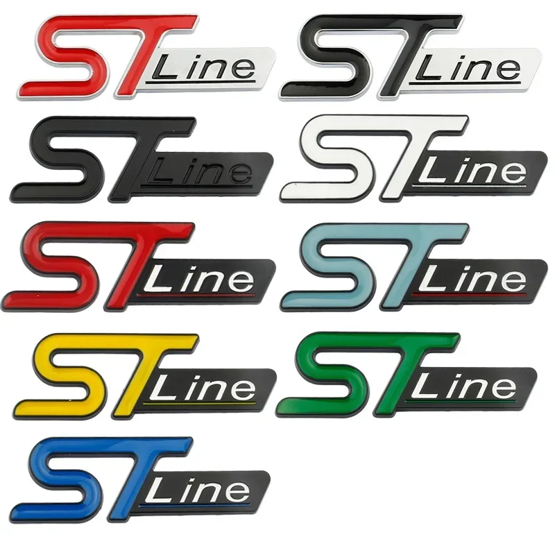 3D Metal ST Line Logo Car Front Grill Rear Trunk Emblem For Ford Kuga MK3 MK2 MK4 S Max Focus Puma Fiesta Sticker Accessories