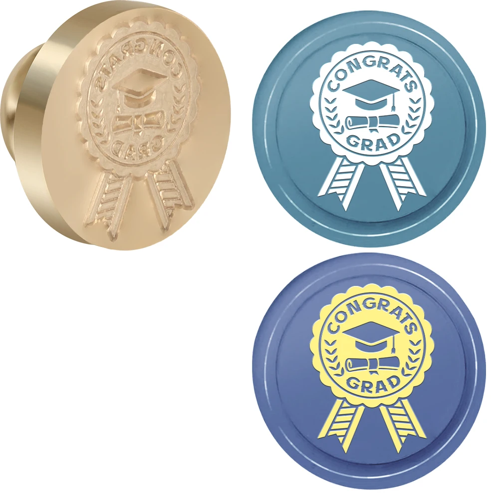 

Graduation Cap Wax Seal Stamp DIY Craft Supplies Scrapbooking Christmas Wedding Invitation for Decoration Wine Bags, Notebooks