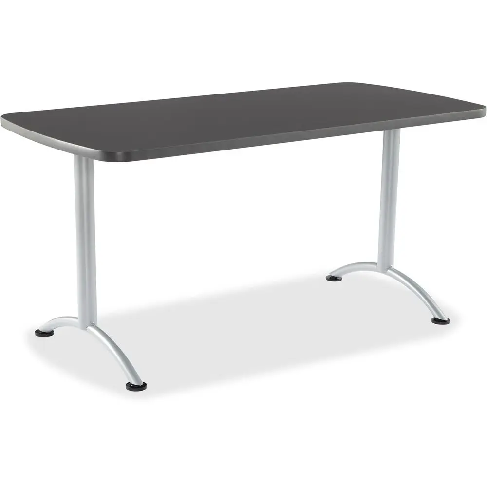 

Contemporary 5-ft Office Conference Table, Fixed Height, 30x60 inches, Graphite Surface, Silver Frame