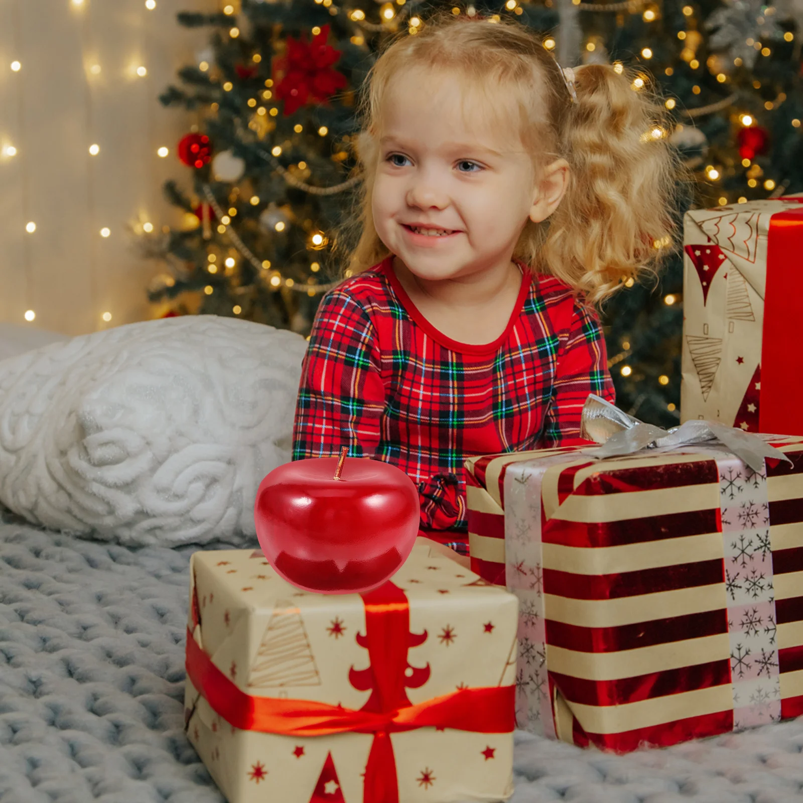 

Christmas Decoration Wooden Apple Ornament Desktop Craft Home Festival Decor Living Room Xmas Decorative Statue